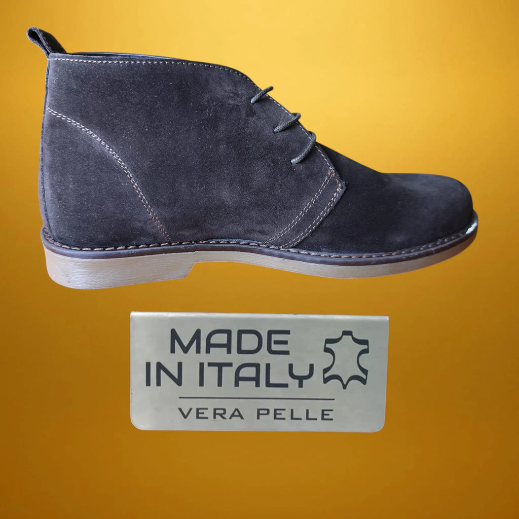 Елегантни мъжки боти/обувки от естествена кожа/естествен велур Made in Italy от Darnassius